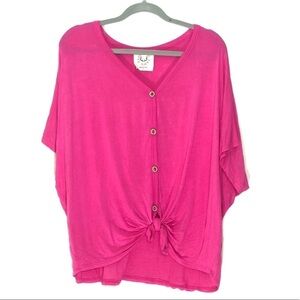 3/$25 Fantastic Fawn tie front jersey cardigan top